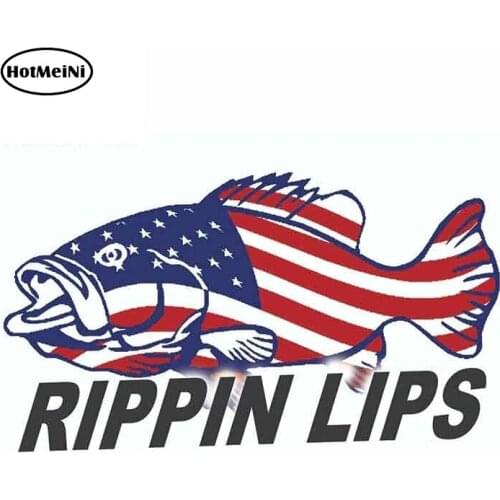 HotMeiNi 13cm x 7.3cm For Rippin Lips Usa Bass Fishing Car Stickers Repair Sticker Car Truck Decal Simulation Vinyl Car Wrap