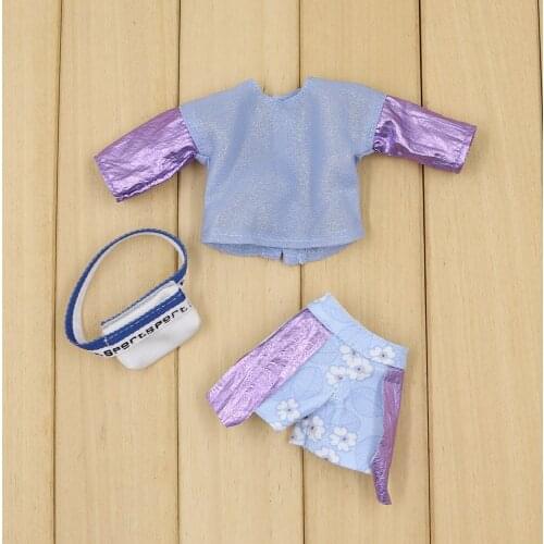 Suit of clothes for Blyth doll purple Chiffon T-shirt and Jeans Pants for the 1/6 BJD ICY NEO Pullip