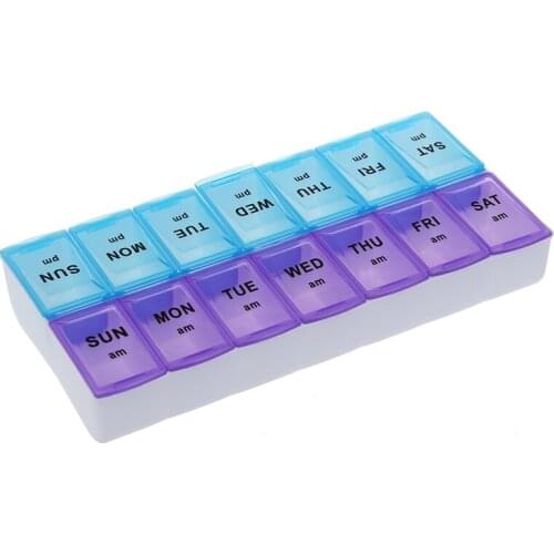 Seven Day AM & PM Pill and Tablet Storage Box with 14 compartments