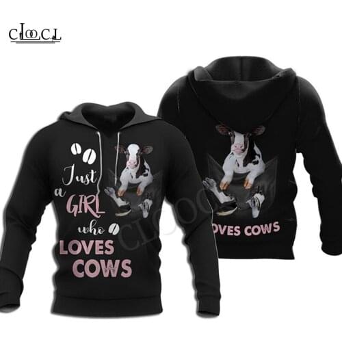 HX Fashion Hoodies Newest Cute Cow 3D Print Men Women Sweatshirt Streetwear Harajuku Pullover Tracksuits Drop Shipping