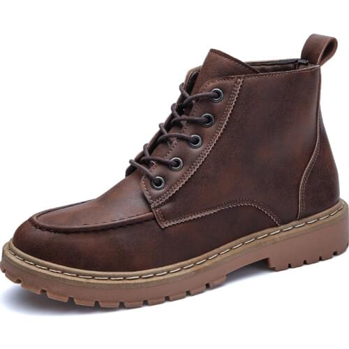 Hot Autumn Winter Fashion Men Boots Vintage Style Casual Shoes Men Lace-Up Warm Plush Waterproof Motorcycle Boots sapato masculi