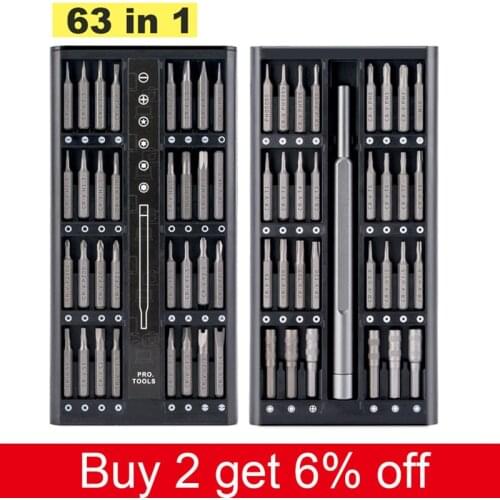 63 In 1 Precision Screwdriver Set Magnetic Hex Screwdriver Bit Set for Repair Phone PC Tools