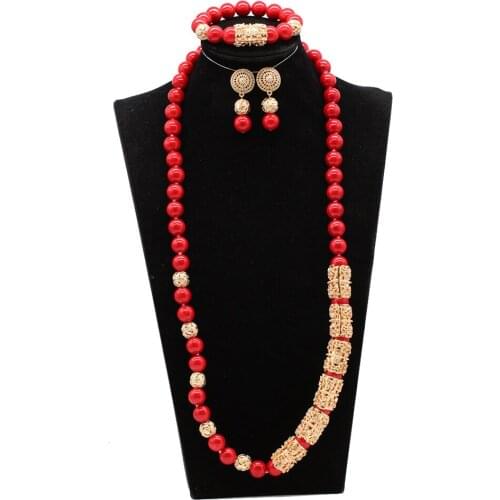 Red Blue Green Bridal Jewelry Sets Nigerian Wedding Costume African Crystal Beads Jewelry Set Stone Single Row Free Shipping