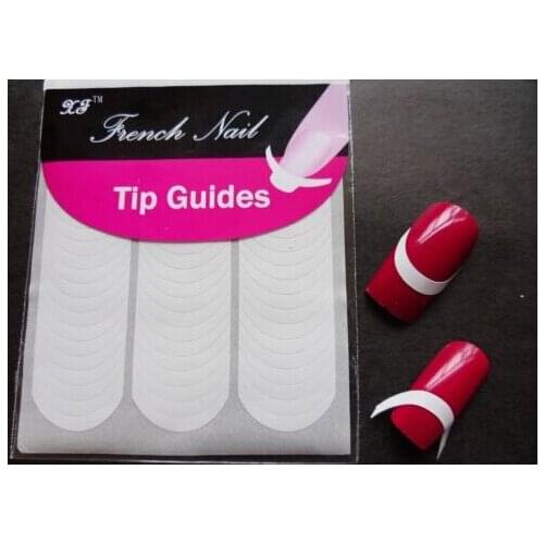 20%OFF- wholesale NEW Arrived 100SheetsNail Art French Manicure Guides "Curved" Half Moon Styles Tips Stickers Stencil, 18desigs