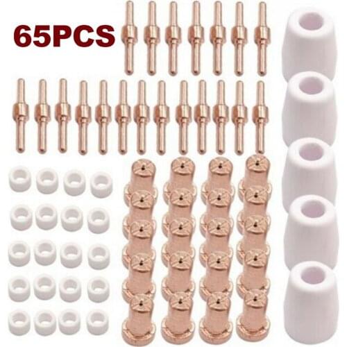 65PCS Plasma Cutting Accessories Professional Shunt Cutting Nozzle Plasma Cutting Consumable Protective Cap for Machine Cutter