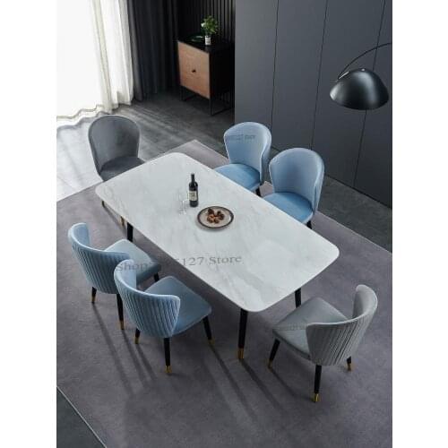 Dining Chair Home Italian Light Luxury Flannel Leather Sales Office To Negotiate Tables And Chairs Nordic Solid Wood Creative Ba