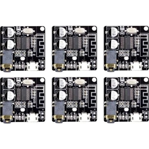 6Pcs VHM-314 V.20 Bluetooth o Receiver Board Bluetooth 5.0 Mp3 Lossless Decoder Board with Lithium Battery Charging