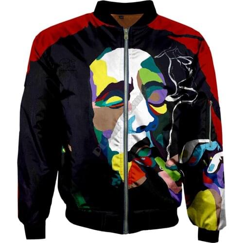 PLstar Cosmos New Fashion Casual 3Dfullprint Unisex Men/Women Reggae Bob Marley Hip hop Zipper/Bomber Jackets/Hoodies/Hoodie s-2