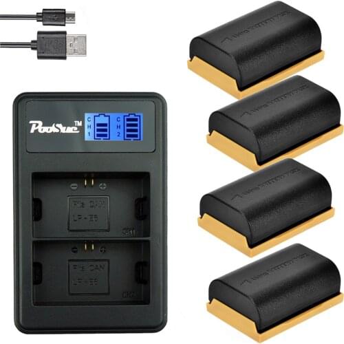 PooSue 2650mAh LP E6 LP-E6 Battery +LCD Dual Charger LP-E6N For Canon EOS 5D 6D 60D 60Da 7D 70D 80D 5DS R Mark II III