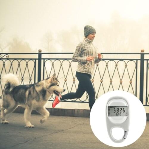 Simple 3D Digital Pedometer Portable Walking Step Counter with Carabiner Clip for Men/Women/Pets