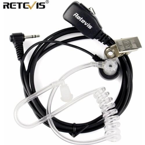 1Pin PTT/MIC Earpiece Covert Air Acoustic Tube Headset For Motorola Walkie Talkie T270/T4000/T5800/SX500/T50/FV200 Retevis RT45