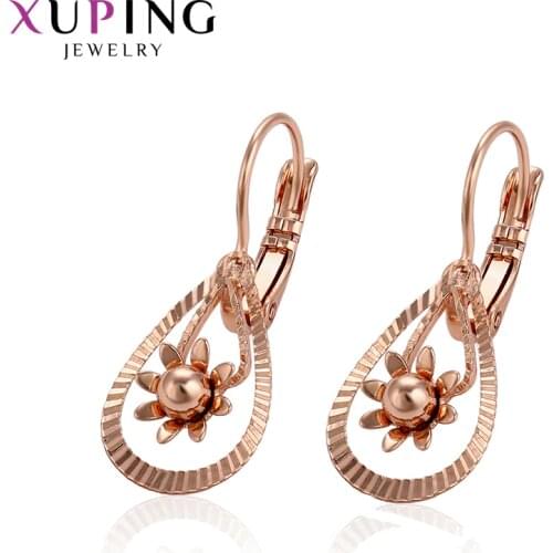 Xuping Fashion Elegant Earrings Hoops for Women Temperament Ladies Jewelry Mothers Day Gifts 96009