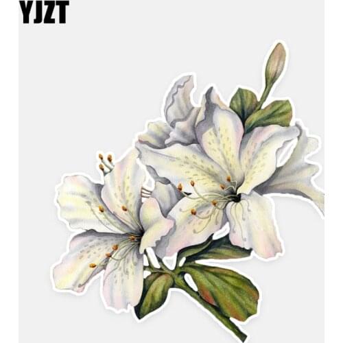 YJZT 10.9*12.1CM Interesting Lily Flower Decor Car Stickers High Quality Bumper Car Window 11A0980