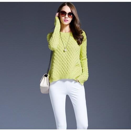 Pullover Time-limited Lycra Acrylic Full Jumper Blusas De Inverno Feminina 2019 New Round Neck Collar Sweater Irregular Knitted