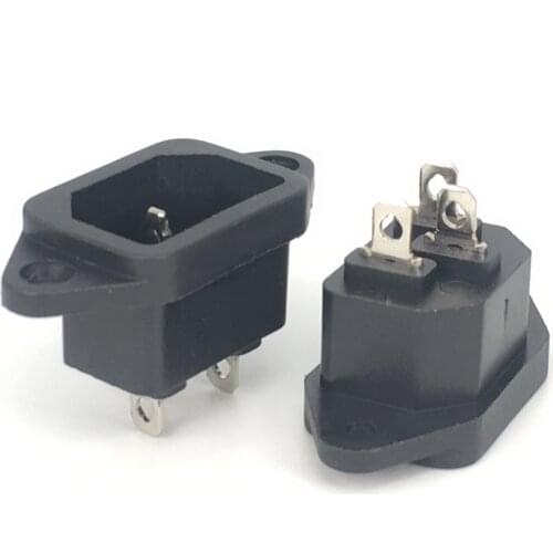 1 Pcs 3P IEC 320 C14 Male Plug Panel Power Inlet Sockets Connectors AC 250V 10A