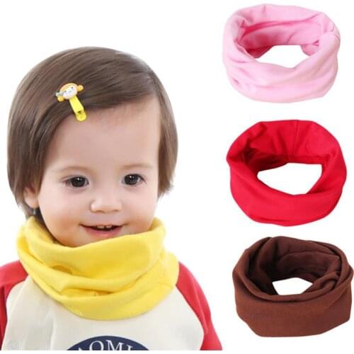 1pcs Cotton Baby Scarf O Ring Neckerchief Neck Ring Collar Spring Infant Girls Winter Children Candy Color Face Bandana Baby Bib