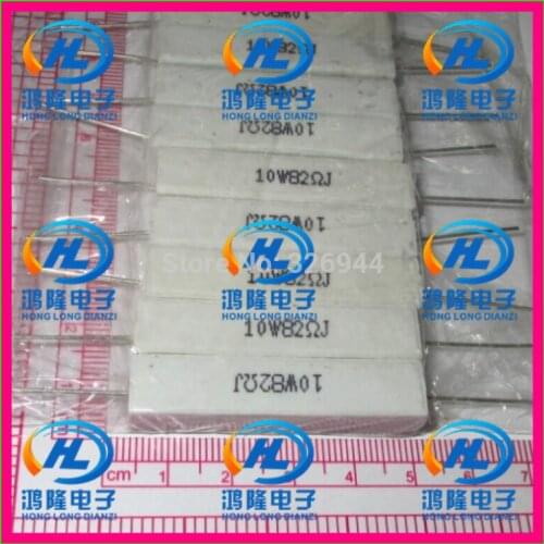 10pcs/lot) 10W 82 ohm +/-5% Horizontal cement resistor / 10W 82 ohm 5% Cement resistance / 10W 82RJ Ceramic resistor