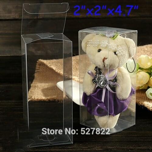 100pcs 5x5x12 cm Plastic PVC Boxes Clear Gift Package Boxes Wedding Gift Candy Electronic Packaging Boxes Free Shipping