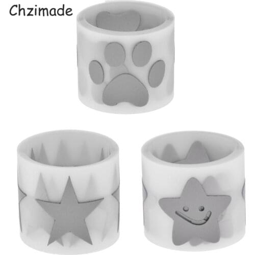 Chzimade 3Pcs Star Reflective Sticker For Clothing Hot Stamping Heat Transfered Vinyl Film For Garment Iron On Diy Sewing Craft