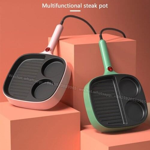 3 in 1 Non-stick Multifunctional Steak Cooking Pot Mini Grill Fried Egg Frying Pan Omelette Pancake Breakfast Maker Domestic
