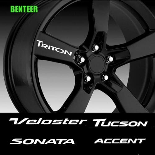 4pcs Car Wheel Rim Sticker For Hyundai i10 i20 i30 i40 ix35 TUCSON Elantra SONATA GENESIS SOLARIS VEOSTER TRITON ACCENT