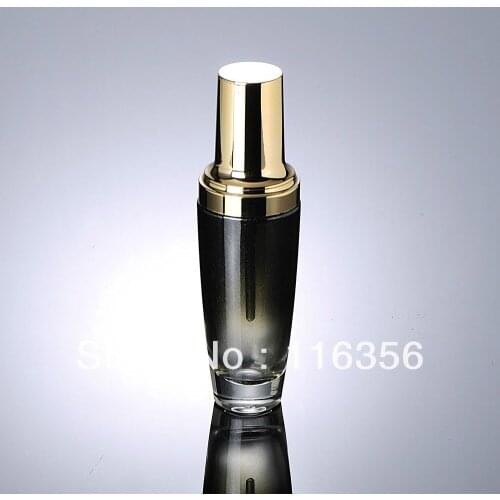 50ml black glass lotion bottle with gold pump for serum/lotion/emulsion/foundation Cosmetic Packaging