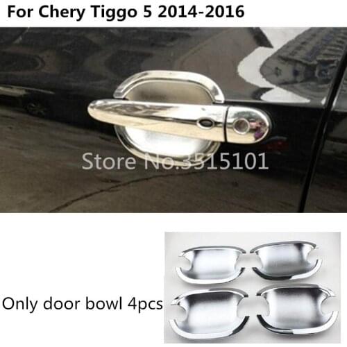 Car styling cover protection detector trim ABS chrome external door Bowl lamp frame 4pcs For Chery Tiggo 5 Tiggo5 2014 2015 2016