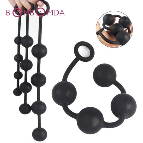 Big Silicone Anal Beads Butt Plug Dilatador Anal Balls Expander Vibrator Anal Plug Vaginal Dilator Sex Toys For Women Men