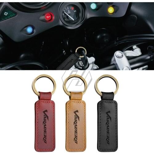 For Honda XL125V XL125 XL1000 XL1000V Varadero Keyring Motorcycle Cowhide Keychain Key Ring