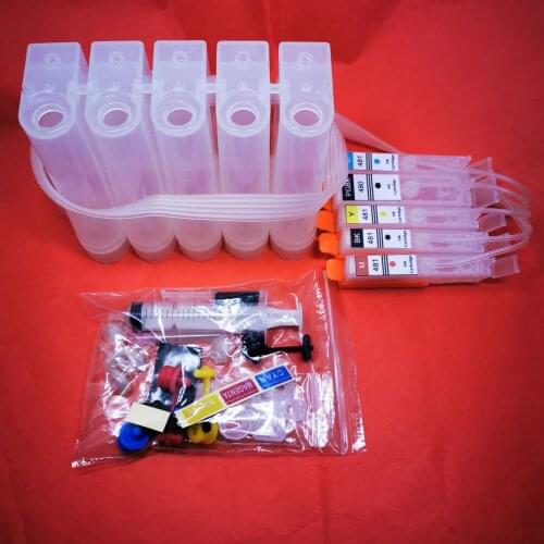 YOTAT 5color PGI-480XL CLI-481XL PGI-480 CISS Ink Cartridge for Canon PIXMA TS704/TR7540/TR8540/TS6140/TS8140/TS9140