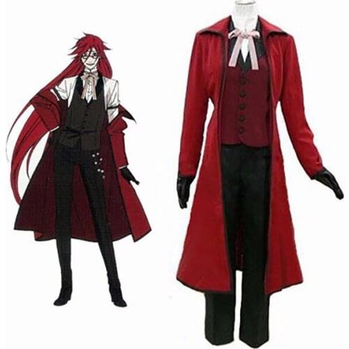 Black Butler Kuroshitsuji Death Scythe Grell Sutcliff Adult Cosplay Costume