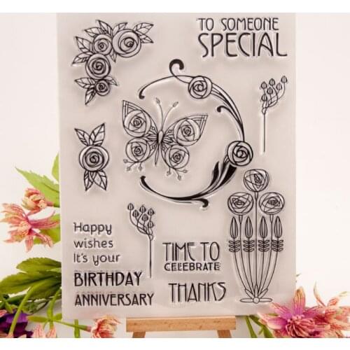 Flower Transparent Clear Silicone Stamp/Seal for DIY scrapbooking/photo album Decorative clear stamp A2162