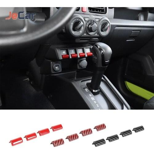 ABS Carbon Fiber Decoration Cover For Suzuki Jimny 2019+ Window Lifting Switch Panel Button Trim Cover Sticker Accessories