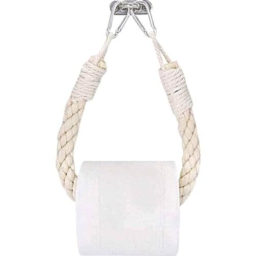 Cotton Rope Roll Paper Holder Towel Rack Stand Home Organizer Kitchen Toilet Paper Holder Tissue Holder Hanging Paper helpful