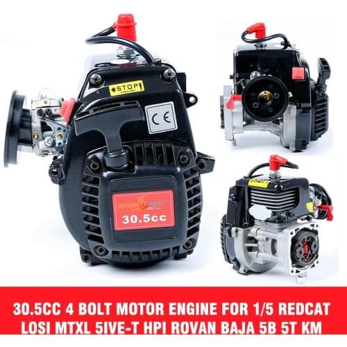 30.5cc Rovan 4 Bolt Motor Engine Fits 1/5 REDCAT LOSI 5IVE-T for HPI Baja 5b 5T KM With 668 Carburetor Spark Plug 8000RPM Clutch