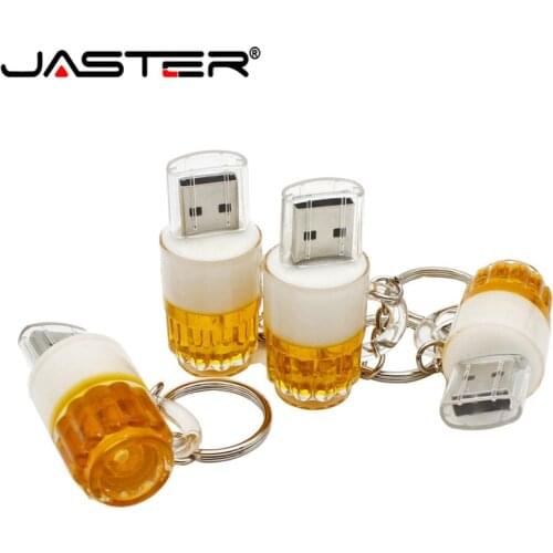 JASTER Plastic USB2.0 Flash Drive Beer mug Pen Drive fashion pen drive 4GB 16GB 32GB 64GB