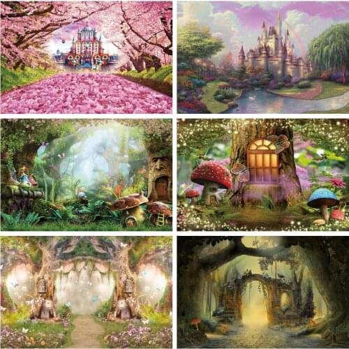 Yeele Dreamlike Blooming Tree Forest Castle Wedding Photocall Baby Photography Backgrounds Decoration Backdrops For Photo Studio