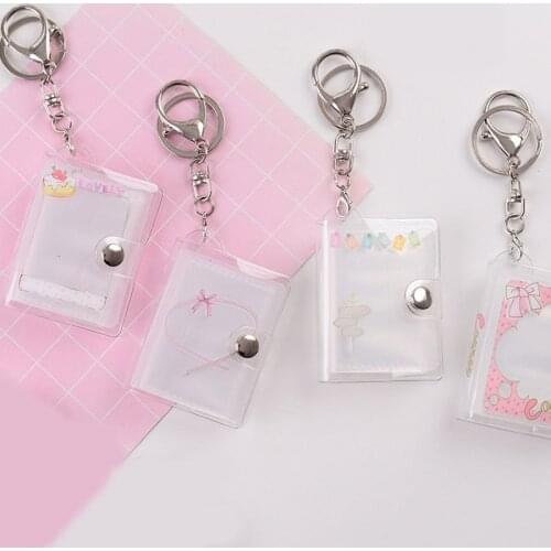 20 photos photo album 2 Inch Mini photocard holder with Keychain Cartoon Album photo Sticker & Name Card instax mini album