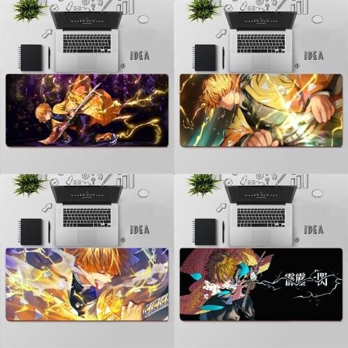 Kimetsu no Yaiba Agatsuma Zenitsu Gaming Mouse Pad Large MousePad Gamer Mouse Mat Computer Mouse Carpet Keyboard pad Desk Mat