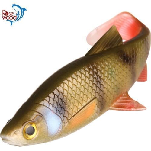 RoseWood 3D soft lure isca artificial wobbler 5g/10g/20g/40g Lifelike Roach Paddle Tail Soft Bait perfect baitfish 6 colors