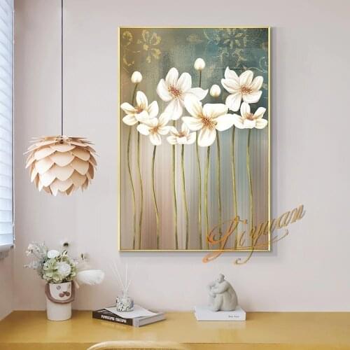 Frameless Pictures 100% hand-painted oil painting high quality home decor painting flower pictures big size colorful paintings