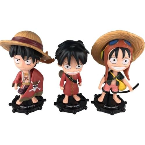 Classic Anime One Piece Character 74th Generation Monkey D Luffy Action Figure OPP Bag Model Toy Childrens Gift 3 Pieces Set