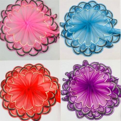 18cm width sequins Lace Trimming Tassel Fringe Latin stage dance doll skirts dress garments Accessories GH118