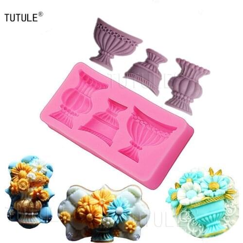Gadgets - Pot Vase Set Silicone Mold Fondant Chocolate Melte Candy Mold Cake Cupcake Sugar cookie Decoration BEST QUALITY Mold