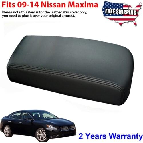 New Cover Car Center Armrest Cover Stitching PU Leather Surface Shell Trim Fit for 2009-2014 Nissan Maxima