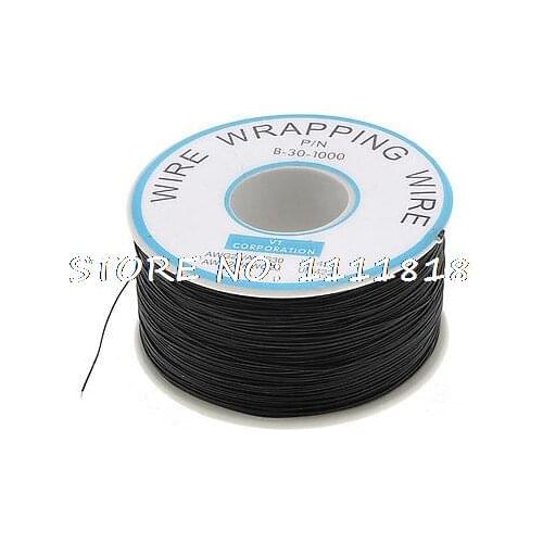 P/N B-30-1000 Tin Plated Copper Wire Wrapping 30AWG Cable Black 250M