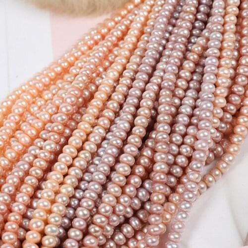 Wholesale 6-7MM Freshwater Button Shape Pearl Necklace Strand String Jewelry Beads Accessory 10pcs/lot