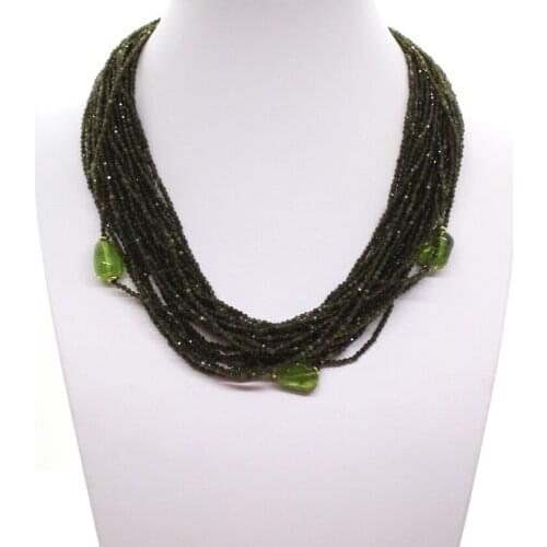 INFIJE Necklace in yellow gold with sapphires rubies and emeralds - Made in Italy