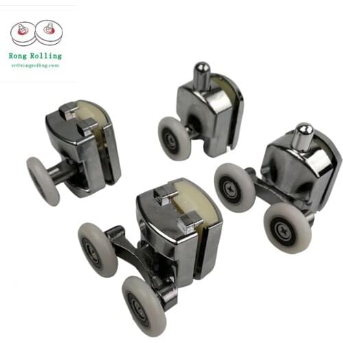 Zinc Alloy Bearing Hardware Sliding Shower Glass Door Roller Runner Pulleys Diameter 23mm/25mm Shower Door Accessories