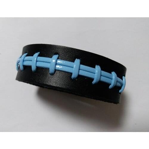 Mixed color wholesale 2017 Wristbands Football Softball Baseball Leather Bracelets Wristlets Stitches Sports Team